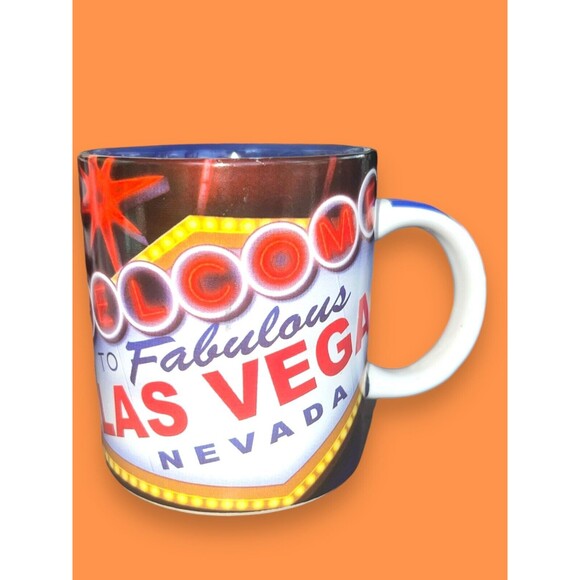 Welcome To Fabulous Las Vegas Sin City Nevada Coffee Cup Souvenir Mug Cards Sign - Picture 1 of 8